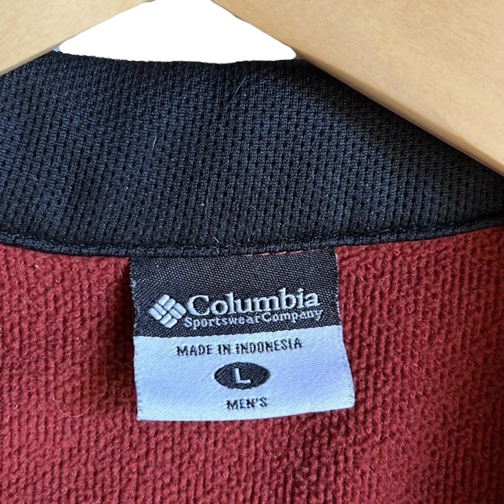 Columbia 1/4 Zip Men's Fleece Lined Pullover Rust/Orange Size Large